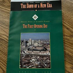 Oriole Park at Camden Yards The First Opening Day Program Vintage