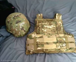 Beez Combat Vest Viper IIIa Ballistic Rated and Helmet Combo MultiCam
