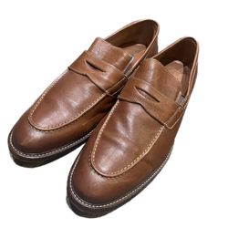 Johnston & Murphy Uptow Penny Loafers Full Grain Leather Tan Brown 20-5690