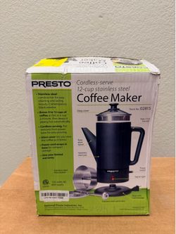 Presto 02815 Cordless Coffee Percolator Black Tested Works Great