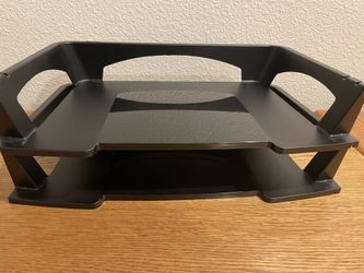 2-Tiered Black Desk Organizer Trays - Like new! - $10/set