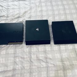 Sony Playstation Consoles Bundle Lot Ps4 Pro Regular Ps4 Ps3 Slim Please Read Info Check Out Photos