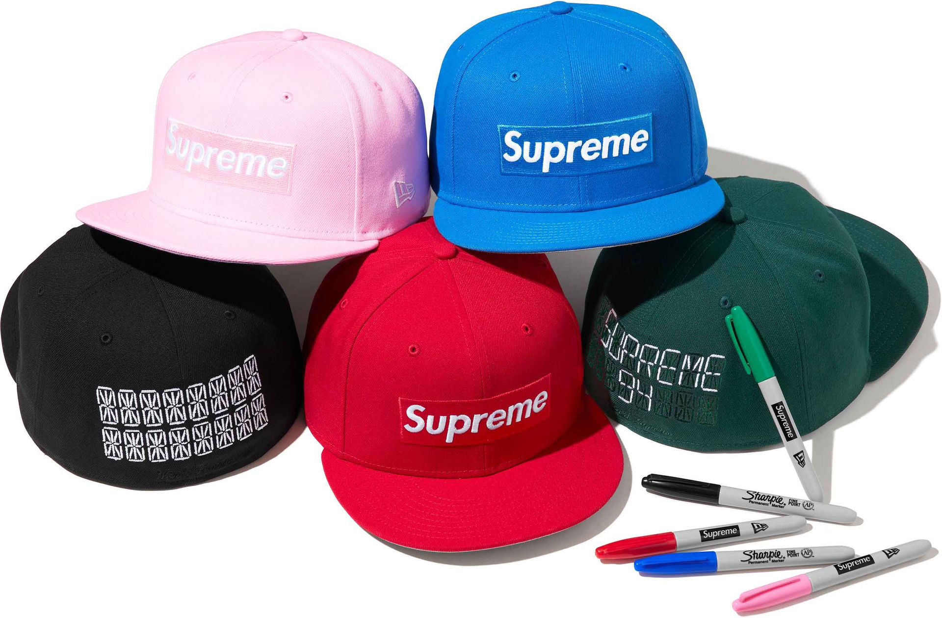 Supreme Fitteds 7 1/8 Sharpie Pack & Beanies 