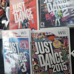 4 Nintendo wii just dance games 
1 , 2 , 3 , 2015
All working perfectly