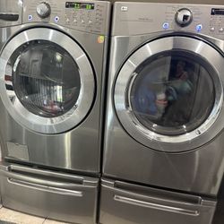 LG Front Loader Washer, Dryer and Pedestal Storage