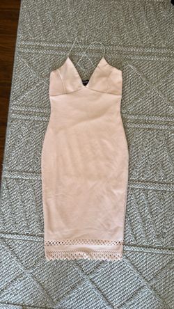 Missguided baby pink long mid length dress