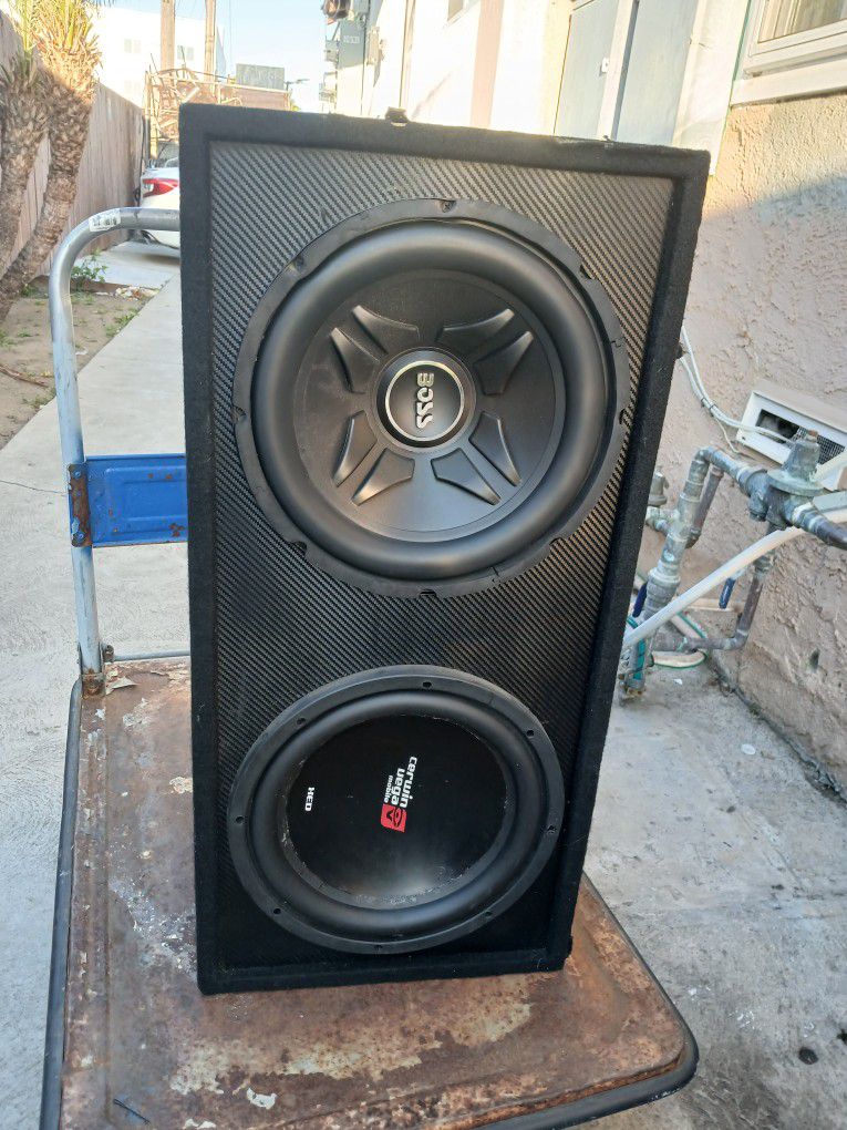 2 12" Cerwin Vega And Boss Subwoofers 