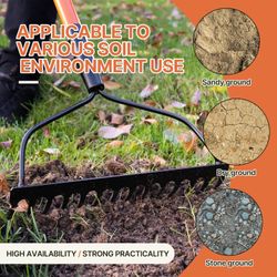 NEW KOLEIYA Heavy Duty 14-Tine Garden Bow Rake