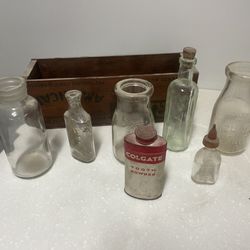Antique glass bottles