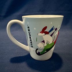 Starbucks 2011 Limited Christmas Holiday Winter Man Dog Sled Coffee Tea Cup Mug