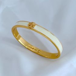 Tory Burch White And Gold Bracelet