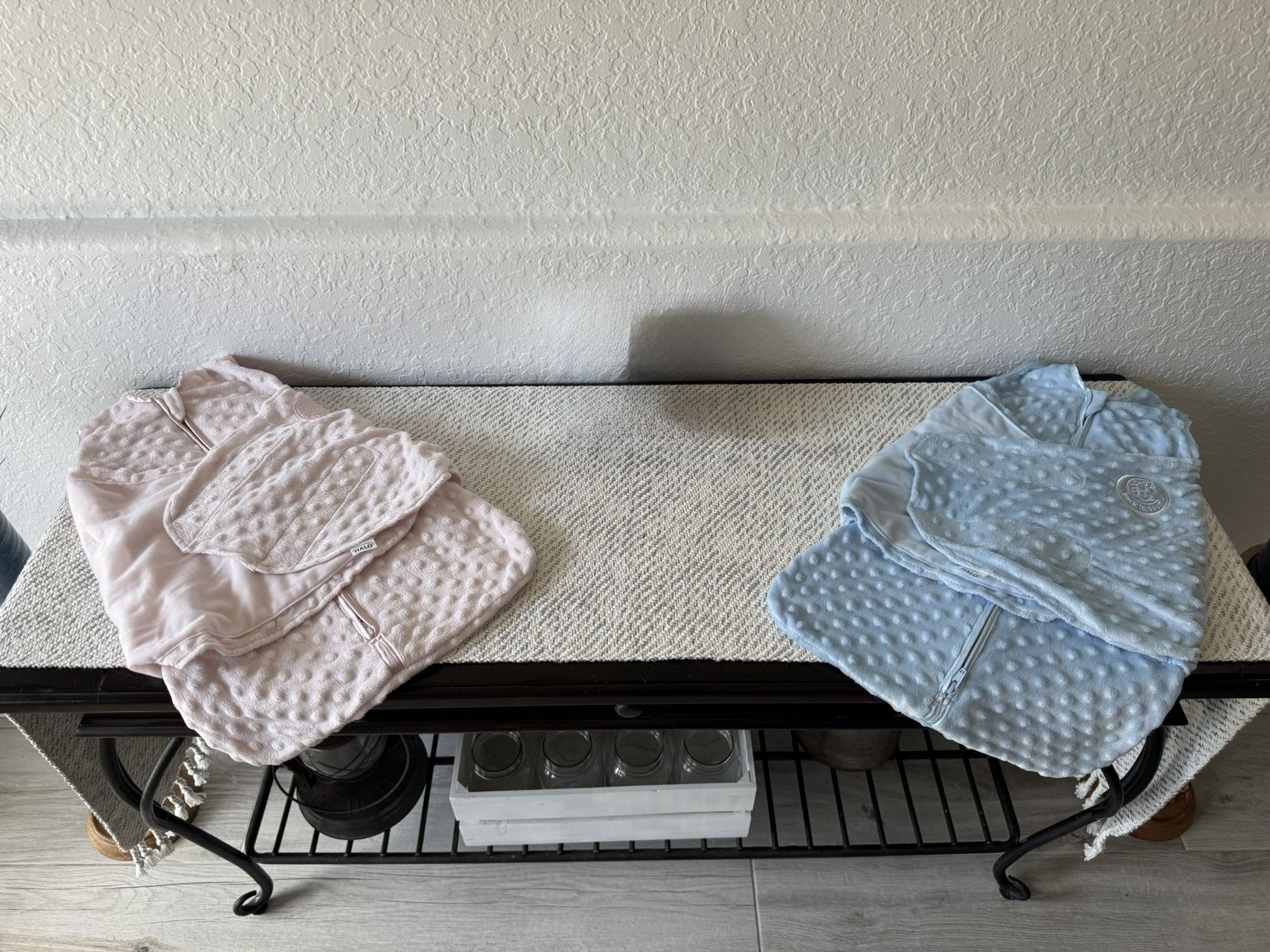 HALO Newborn Sleep Sack Swaddle - Light Blue & Light Pink - 0-3 Months Or 6-12 Lbs