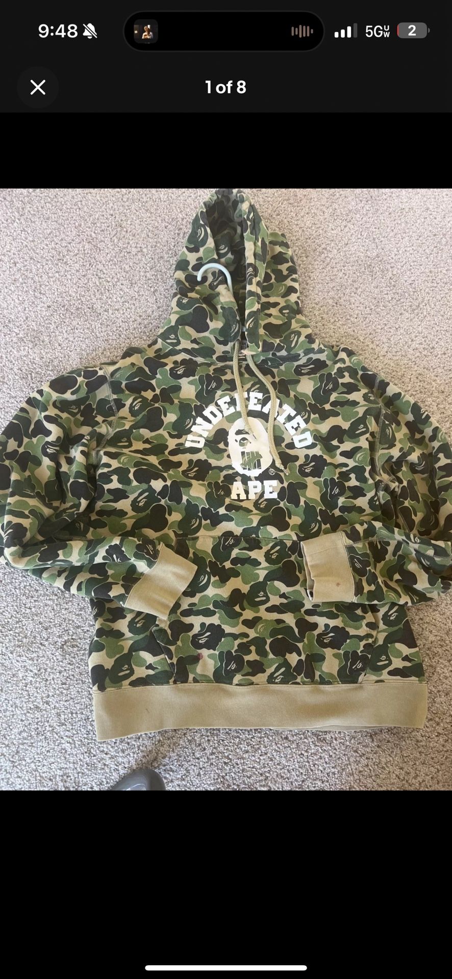 Undefeated BAPE ABC camo COLLEGE PULLOVER HOODIE XL a bathing ape No.aj1212