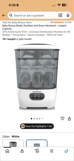 Baby Brezza Bottle Sterilizer and Dryer Advanced