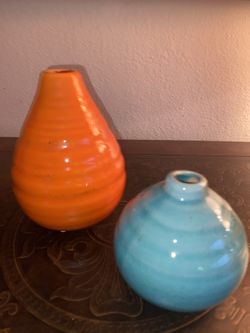 2 Unique Ceramic Vases New