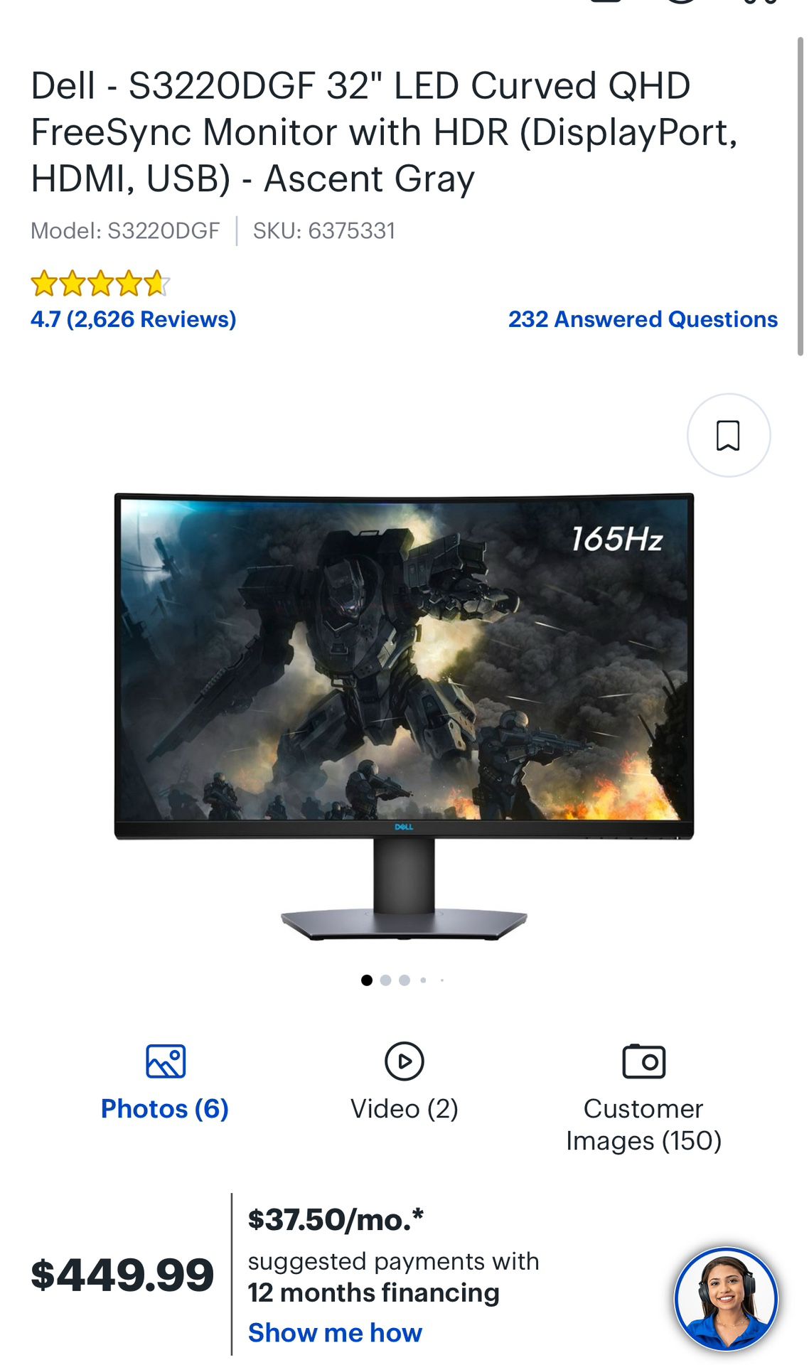 Dell Curved Monitor 