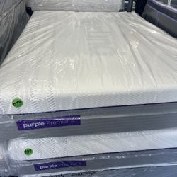 QUEEN SIZE PURPLE PREMIER .4 MATTRESS & BOX SPRING BED SET