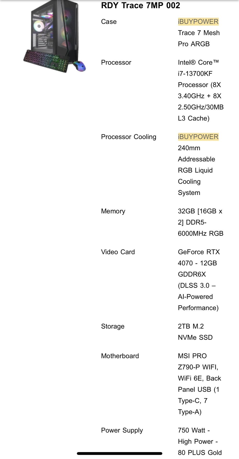 GAMING PC RTX 4070