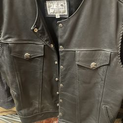 Custom Made Black Leather Vest