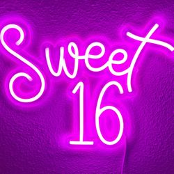 Pink Sweet 16  Neon Sign w/dimmer