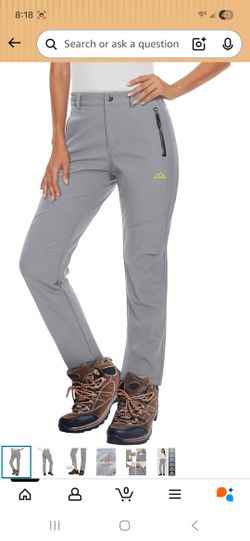 Women's Fleece Lined Waterproof Insulated Snow Ski Pants Winter Warm Hiking Pants Outdoor Softshell