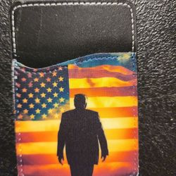Donald Trump American Flag Card Holder For Back Of Phone Case 