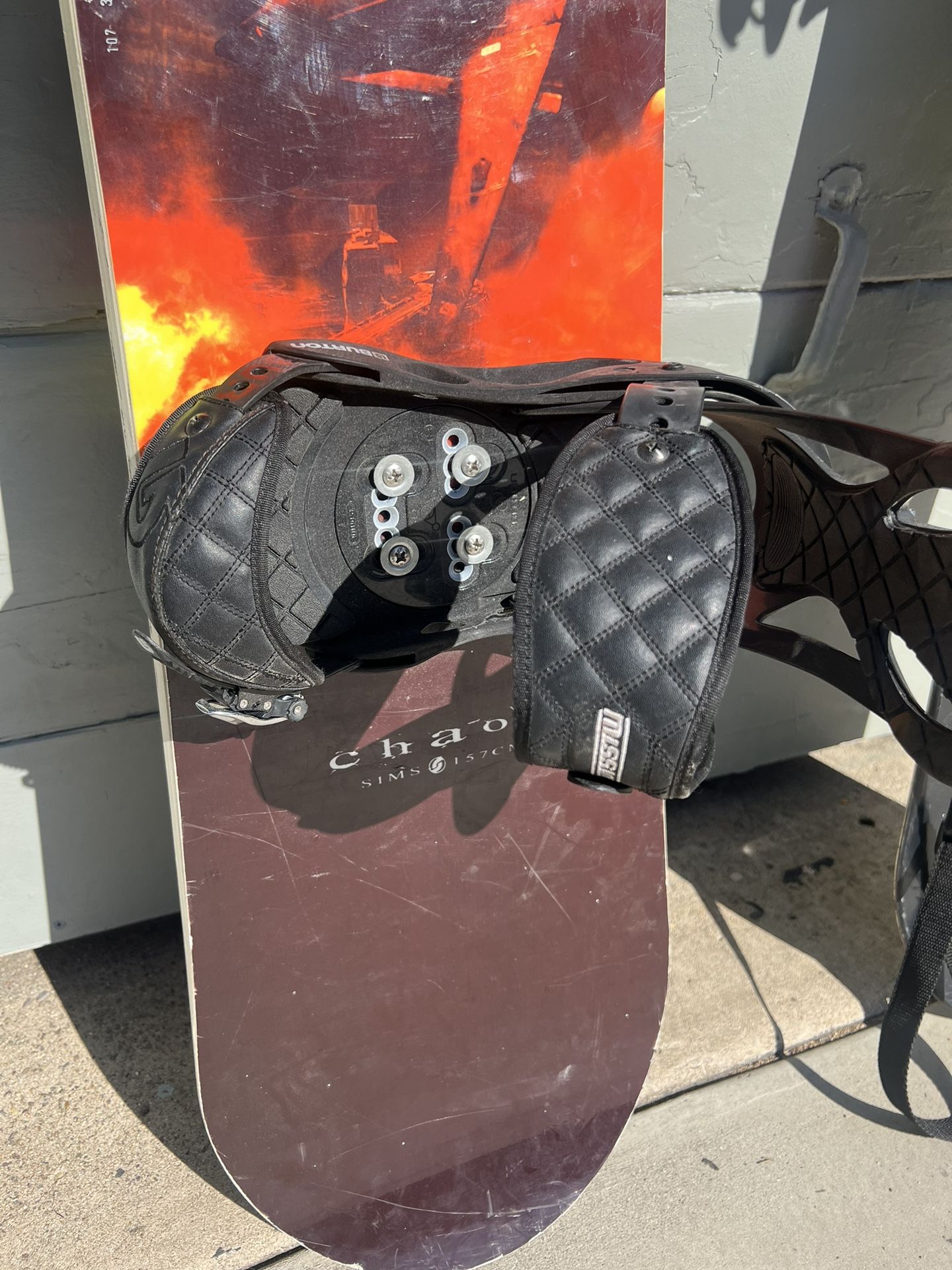 Sims Chaos 157cm Snowboard With Burton Mission Bindings 157 Also