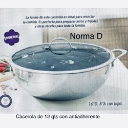 Cacerola Honda De 12 Qts Con Antiadherente Nueva En Su Caja 🌺 Princess House 🌺