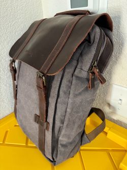 Canvas and Leather Backpack