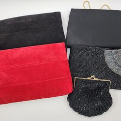 Lot Of 5 Vintage Suede/Beaded Purses