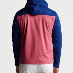 Peter Millar Crown Sport Hyperlight Blue Pink Zip Hooded Jacket