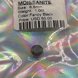 #- 148 Stunning 1 CT Fancy Black Moissanite Round Stone