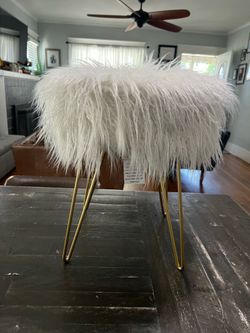 Faux Fur Vanity Hold Tone Chair