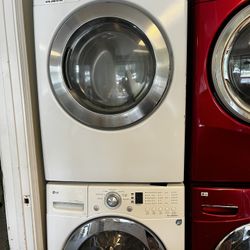 Lg White Front Load Set