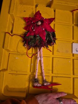 Patience Brewster Poinsettia Girl Krinkles Christmas  