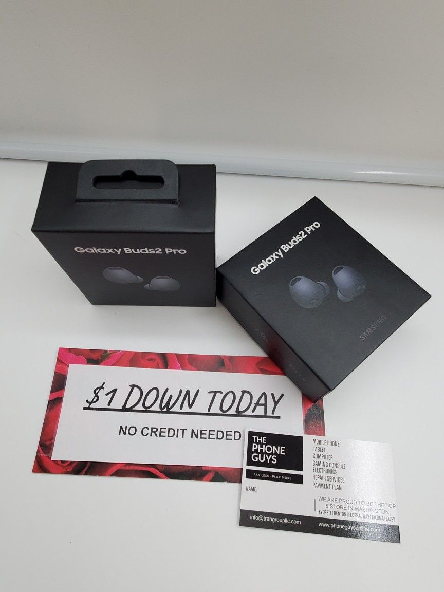 Samsung Galaxy Buds 2 Pro Earbuds Brand New - $1 Down Today - NO CREDIT Needed