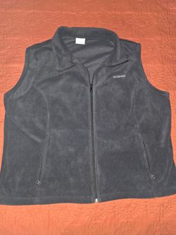 Columbia Men's Fleece Vest Black Full-Zip Pockets Hiking Outdoors (Size 3XL)
