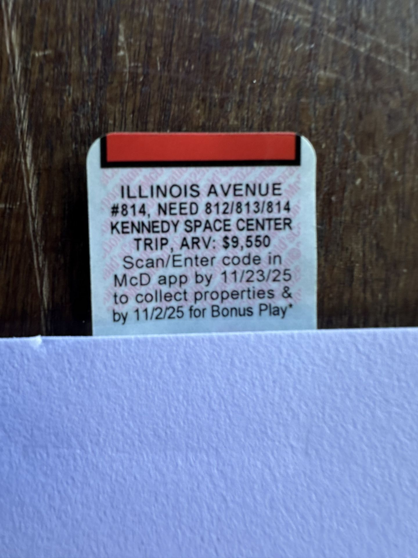 McDonald’s Monopoly Rewards