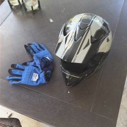 Motorcycle Helmet And Gloves
