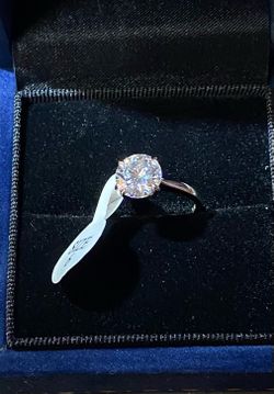 Moissanite diamond ring 2ct with Sterling Silver band