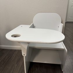 Kids Table & Chair Set with Tray & Chair desk (White)
