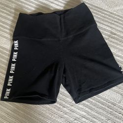 PINK women’s black leggings shorts size large clothing 