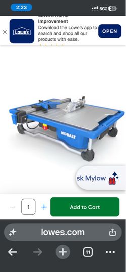 New Kobalt 7 in wet tile saw