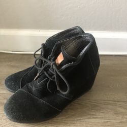 Toms Black Wedges, Size 6.5 Women