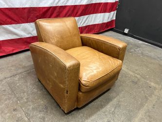 Restoration Hardware Library Nail Head Leather Chair
