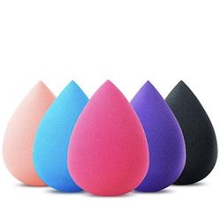 Hygea Beauty Makeup Sponge Blender Set of 5 - Non Latex, Soft, Multi-colored Foundation Blending Sponges for Cream, Powder and Liquid