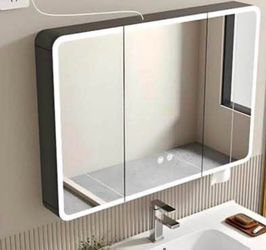 Assembled New 35” Smart Bathroom Led Mirror Cabinet w/Anti-Fog Medicine Cabinet Storage