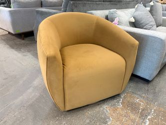 TOV FURNITURE Jordan Tan Velvet Swivel Arm Chair