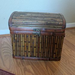 Vintage Bamboo "Treasure Chest" Style Basket/Trunk