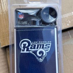 New Los Angeles Rams 7oz. Plastic Hip Flask W/Logo Wrap